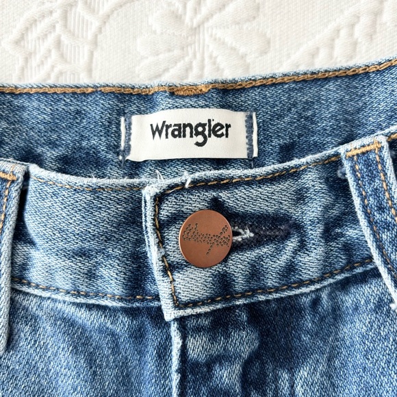 Wrangler Wild West 603 High Rise Straight Jean Retro Mid Damaged - Picture 5 of 15